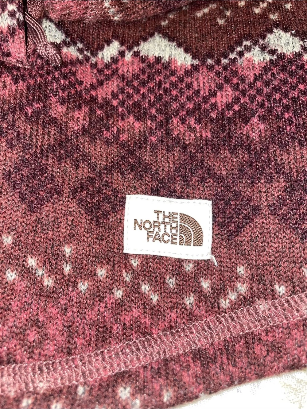 The North Face Men’s Rust Brown Patterned Half-Zip Hoodie Sweater